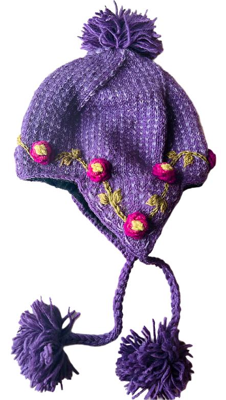 Olive Ear Flap Hat in Purple