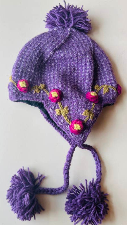 Olive Ear Flap Hat in Purple