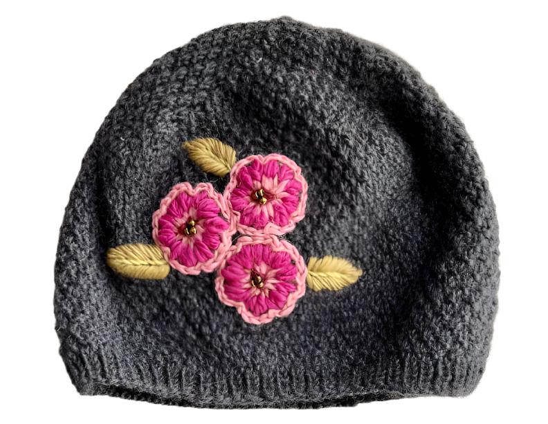 Rose Hat in Grey