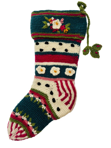 Polka Dot Crocheted Stocking