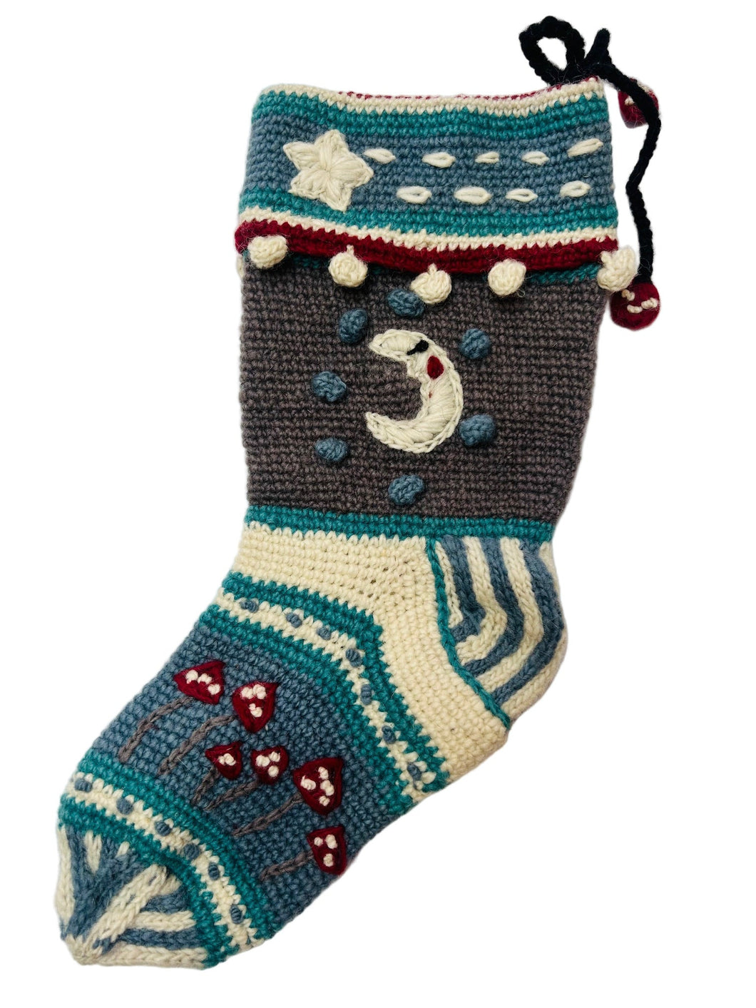 Moon Crocheted Stocking